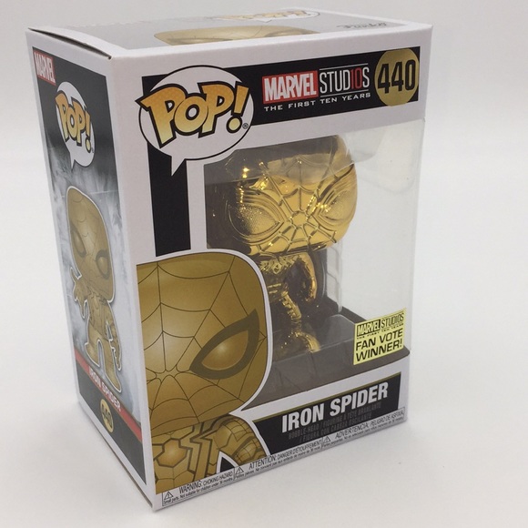 Marvel Iron Spider 440 Funko Pop Bobble Head Metallic Gold Marvel Studio… - Picture 10 of 13
